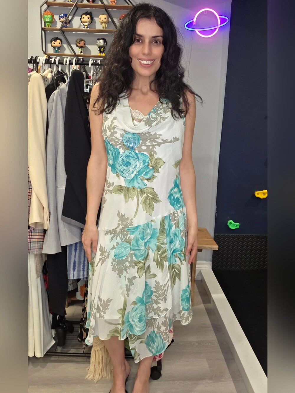 Y2K Gorgeous Beaded Floral dress Jessica Vintage Fits Sz6-8